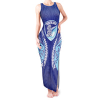 Northland 2026 Rugby Custom Tank Maxi Dress NZ Maori Silver Fern LT14 Women Blue - Polynesian Pride