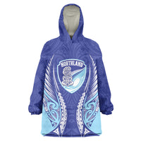 Northland 2026 Rugby Custom Wearable Blanket Hoodie NZ Maori Silver Fern LT14 One Size Blue - Polynesian Pride