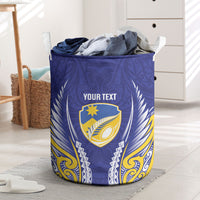 Otago 2026 Rugby Custom Laundry Basket NZ Maori Silver Fern LT14 Blue - Polynesian Pride