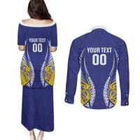 Otago 2026 Rugby Custom Couples Matching Puletasi and Long Sleeve Button Shirt NZ Maori Silver Fern LT14 - Polynesian Pride