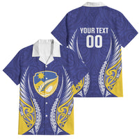 Otago 2026 Rugby Custom Family Matching Mermaid Dress and Hawaiian Shirt NZ Maori Silver Fern LT14 Dad's Shirt - Short Sleeve Blue - Polynesian Pride