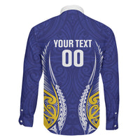 Otago 2026 Rugby Custom Family Matching Off Shoulder Short Dress and Hawaiian Shirt NZ Maori Silver Fern LT14 Son's Shirt Blue - Polynesian Pride