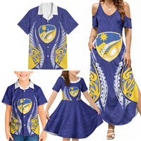 Otago 2026 Rugby Custom Family Matching Summer Maxi Dress and Hawaiian Shirt NZ Maori Silver Fern LT14 - Polynesian Pride