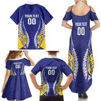 Otago 2026 Rugby Custom Family Matching Summer Maxi Dress and Hawaiian Shirt NZ Maori Silver Fern LT14 Mom's Dress Blue - Polynesian Pride