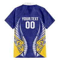 Otago 2026 Rugby Custom Family Matching Summer Maxi Dress and Hawaiian Shirt NZ Maori Silver Fern LT14 Dad's Shirt - Long Sleeve Blue - Polynesian Pride