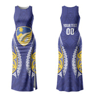 Otago 2026 Rugby Custom Family Matching Tank Maxi Dress and Hawaiian Shirt NZ Maori Silver Fern LT14 Mom's Dress Blue - Polynesian Pride