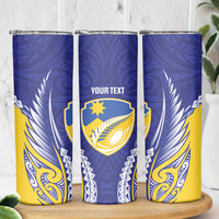 Otago 2026 Rugby Custom Skinny Tumbler NZ Maori Silver Fern LT14 - Polynesian Pride