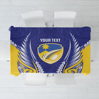 Otago 2026 Rugby Custom Tablecloth NZ Maori Silver Fern LT14 Blue - Polynesian Pride