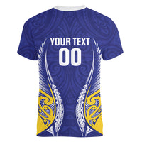 Otago 2026 Rugby Custom Women V-Neck T-Shirt NZ Maori Silver Fern
