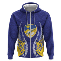 Otago 2026 Rugby Custom Zip Hoodie NZ Maori Silver Fern LT14 Zip Hoodie Blue - Polynesian Pride