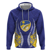 Otago 2026 Rugby Custom Zip Hoodie NZ Maori Silver Fern LT14 Pullover Hoodie Blue - Polynesian Pride