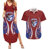 Southland 2026 Rugby Custom Couples Matching Summer Maxi Dress and Hawaiian Shirt NZ Maori Silver Fern