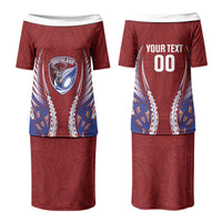 Southland 2026 Rugby Custom Family Matching Puletasi and Hawaiian Shirt NZ Maori Silver Fern LT14 Mom's Dress Maroon - Polynesian Pride