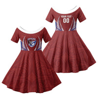 Southland 2026 Rugby Custom Family Matching Puletasi and Hawaiian Shirt NZ Maori Silver Fern LT14 Daughter's Dress Maroon - Polynesian Pride