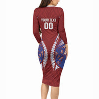 Southland 2026 Rugby Custom Long Sleeve Bodycon Dress NZ Maori Silver Fern LT14 - Polynesian Pride