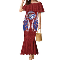 Southland 2026 Rugby Custom Mermaid Dress NZ Maori Silver Fern LT14 Women Maroon - Polynesian Pride