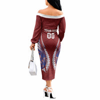Southland 2026 Rugby Custom Off The Shoulder Long Sleeve Dress NZ Maori Silver Fern LT14 - Polynesian Pride