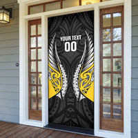 Taranaki 2026 Rugby Custom Door Cover NZ Maori Silver Fern LT14 - Polynesian Pride