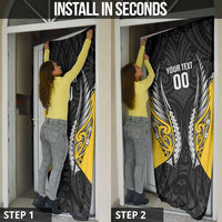 Taranaki 2026 Rugby Custom Door Cover NZ Maori Silver Fern LT14 - Polynesian Pride