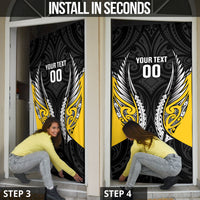 Taranaki 2026 Rugby Custom Door Cover NZ Maori Silver Fern LT14 - Polynesian Pride