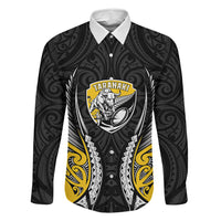 Taranaki 2026 Rugby Custom Family Matching Summer Maxi Dress and Hawaiian Shirt NZ Maori Silver Fern LT14 Daughter's Dress Black - Polynesian Pride