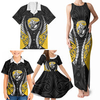 Taranaki 2026 Rugby Custom Family Matching Tank Maxi Dress and Hawaiian Shirt NZ Maori Silver Fern LT14 - Polynesian Pride