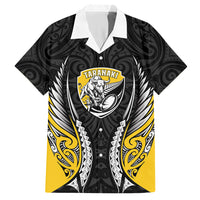 Taranaki 2026 Rugby Custom Hawaiian Shirt NZ Maori Silver Fern LT14 Black - Polynesian Pride