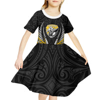 Taranaki 2026 Rugby Custom Kid Short Sleeve Dress NZ Maori Silver Fern LT14 - Polynesian Pride