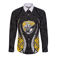 Taranaki 2026 Rugby Custom Long Sleeve Button Shirt NZ Maori Silver Fern