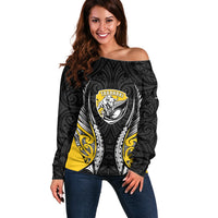 Taranaki 2026 Rugby Custom Off Shoulder Sweater NZ Maori Silver Fern