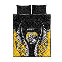 Taranaki 2026 Rugby Custom Quilt Bed Set NZ Maori Silver Fern