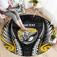 Taranaki 2026 Rugby Custom Round Carpet NZ Maori Silver Fern