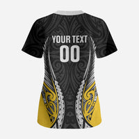 Taranaki 2026 Rugby Custom Scrub Top NZ Maori Silver Fern