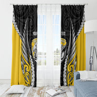 Taranaki 2026 Rugby Custom Window Curtain NZ Maori Silver Fern
