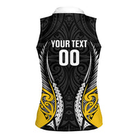 Taranaki 2026 Rugby Custom Women Sleeveless Polo Shirt NZ Maori Silver Fern LT14 - Polynesian Pride