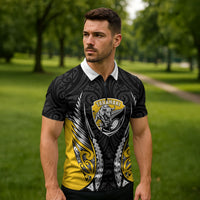 Taranaki 2026 Rugby Custom Zipper Polo Shirt NZ Maori Silver Fern LT14 - Polynesian Pride