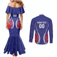 Tasman Bay 2026 Rugby Custom Couples Matching Mermaid Dress and Long Sleeve Button Shirt NZ Maori Silver Fern