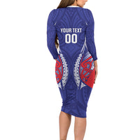 Tasman Bay 2026 Rugby Custom Family Matching Long Sleeve Bodycon Dress and Hawaiian Shirt NZ Maori Silver Fern LT14 - Polynesian Pride