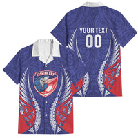 Tasman Bay 2026 Rugby Custom Family Matching Off Shoulder Maxi Dress and Hawaiian Shirt NZ Maori Silver Fern LT14 Dad's Shirt - Short Sleeve Blue - Polynesian Pride