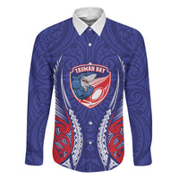 Tasman Bay 2026 Rugby Custom Family Matching Summer Maxi Dress and Hawaiian Shirt NZ Maori Silver Fern LT14 Daughter's Dress Blue - Polynesian Pride
