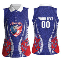 Tasman Bay 2026 Rugby Custom Women Sleeveless Polo Shirt NZ Maori Silver Fern