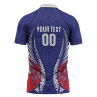 Tasman Bay 2026 Rugby Custom Zipper Polo Shirt NZ Maori Silver Fern LT14 - Polynesian Pride
