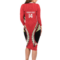 Waikato 2026 Rugby Custom Family Matching Long Sleeve Bodycon Dress and Hawaiian Shirt NZ Maori Silver Fern LT14 - Polynesian Pride
