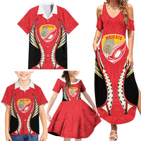 Waikato 2026 Rugby Custom Family Matching Summer Maxi Dress and Hawaiian Shirt NZ Maori Silver Fern LT14 - Polynesian Pride