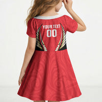 Waikato 2026 Rugby Custom Kid Short Sleeve Dress NZ Maori Silver Fern LT14 - Polynesian Pride