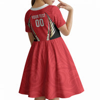 Waikato 2026 Rugby Custom Kid Short Sleeve Dress NZ Maori Silver Fern LT14 - Polynesian Pride