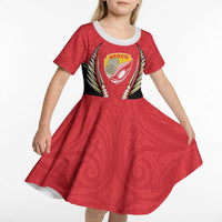 Waikato 2026 Rugby Custom Kid Short Sleeve Dress NZ Maori Silver Fern LT14 - Polynesian Pride