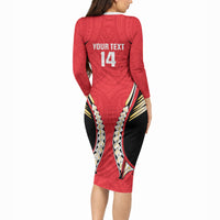 Waikato 2026 Rugby Custom Long Sleeve Bodycon Dress NZ Maori Silver Fern LT14 - Polynesian Pride