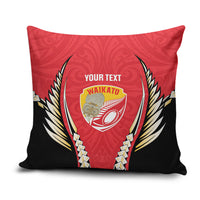 Waikato 2026 Rugby Custom Pillow Cover NZ Maori Silver Fern LT14 Red - Polynesian Pride