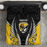 Wellington 2026 Rugby Custom Bedding Set NZ Maori Silver Fern LT14 Black - Polynesian Pride